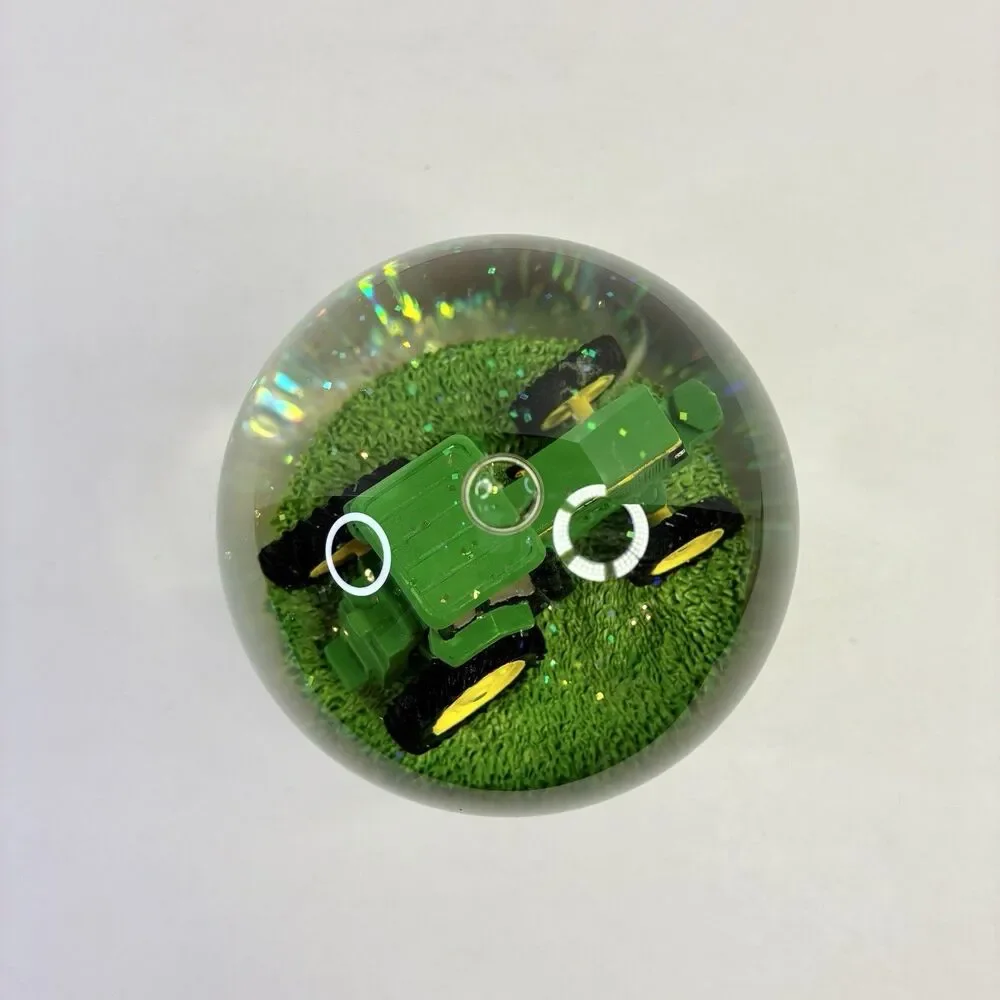 John Deere Enesco Musical Snow Globe Plays “ Down by the Old Mill Stream” NICE!